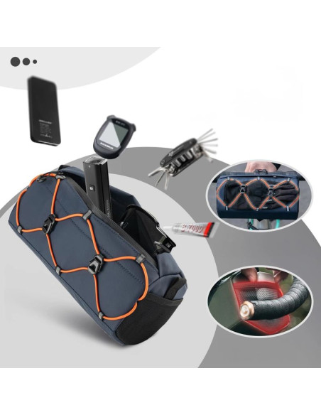Torba rockbros 30110054002 rowerowa na kierownicę 2,2 l - niebieska