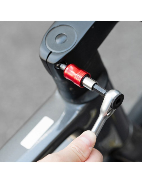 Zestaw narzędzi rowerowych rockbros multitool z kluczem grzechotkowym i łyżkami do opon - czarny