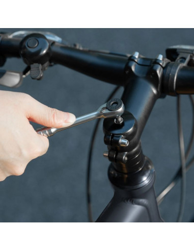 Zestaw narzędzi rowerowych rockbros multitool z kluczem grzechotkowym i łyżkami do opon - czarny