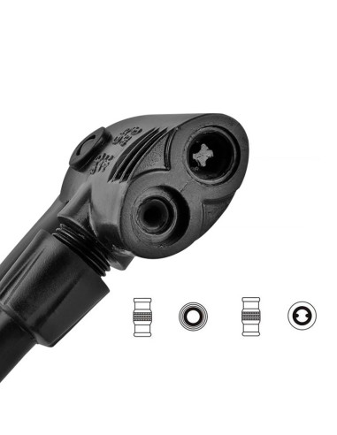 Pompka podłogowa rockbros gp6532b z manometrem - czarno-pomarańczowa