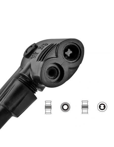 Pompka podłogowa rockbros gp6532b z manometrem - czarno-pomarańczowa