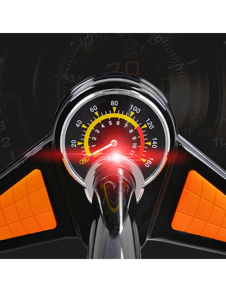 Pompka podłogowa rockbros gp6532b z manometrem - czarno-pomarańczowa