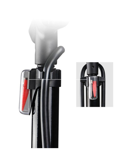 Pompka podłogowa rockbros gp6532b z manometrem - czarno-pomarańczowa