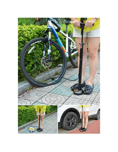 Pompka podłogowa rockbros gp6532b z manometrem - czarno-pomarańczowa