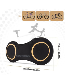 Pokrowiec elastyczny rockbros d95 kompatybilny z rowerami 26-29 cali gravel, górski, miejski, szosowy 700c (71×152 cm) - czarny 2