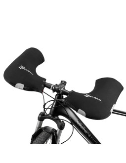 Rękawiczki ocieplane na kierownicę rockbros d16-b wiatroodporne wodoodporne kompatybilne z motocyklem - czarne 2