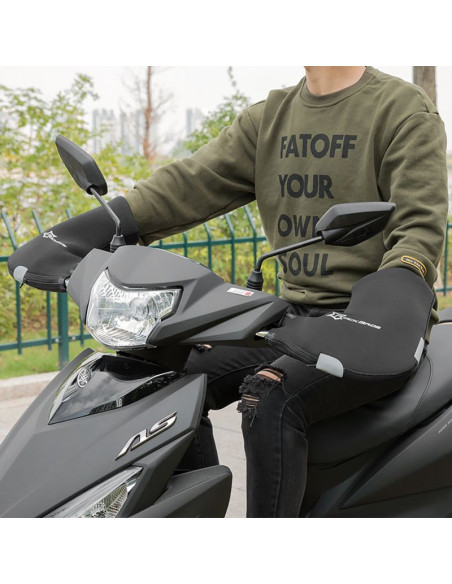Rękawiczki ocieplane na kierownicę rockbros d16-b wiatroodporne wodoodporne kompatybilne z motocyklem - czarne