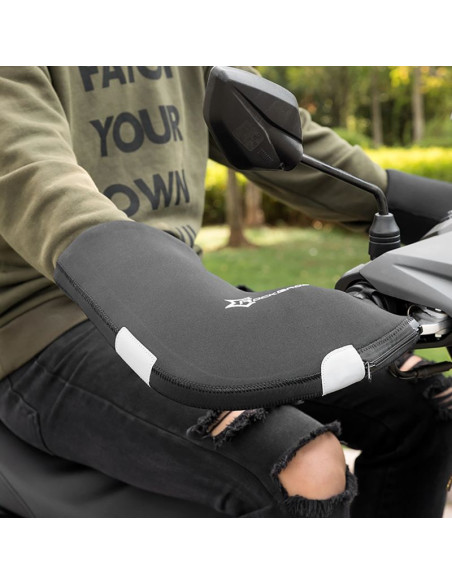 Rękawiczki ocieplane na kierownicę rockbros d16-b wiatroodporne wodoodporne kompatybilne z motocyklem - czarne