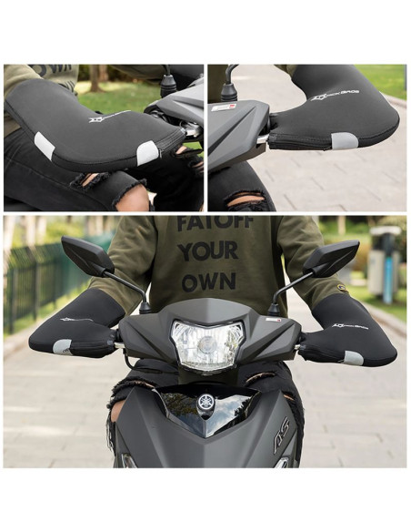 Rękawiczki ocieplane na kierownicę rockbros d16-b wiatroodporne wodoodporne kompatybilne z motocyklem - czarne