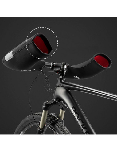 Rękawiczki ocieplane na kierownicę rockbros d16-b wiatroodporne wodoodporne kompatybilne z motocyklem - czarne