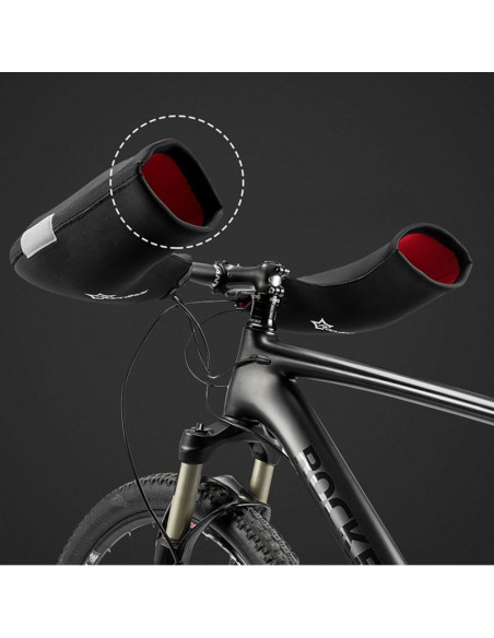 Rękawiczki ocieplane na kierownicę rockbros d16-b wiatroodporne wodoodporne kompatybilne z motocyklem - czarne