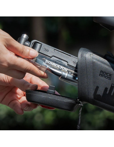 Zestaw narzędzi rowerowych rockbros multitool z pompką na naboje co2 i kluczem grzechotkowym - czarny