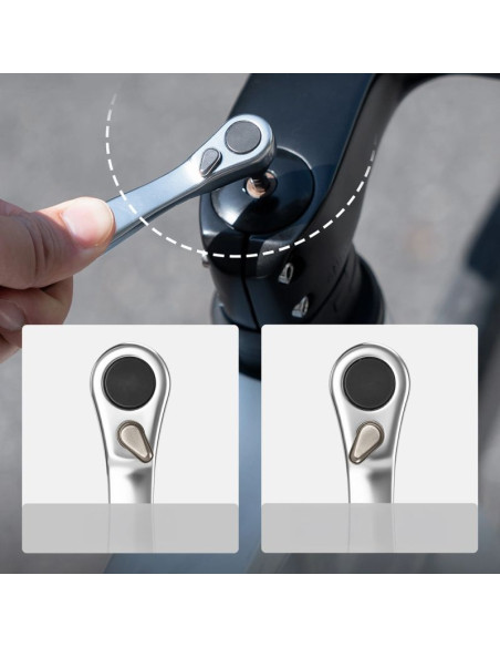 Zestaw narzędzi rowerowych rockbros multitool z pompką na naboje co2 i kluczem grzechotkowym - czarny