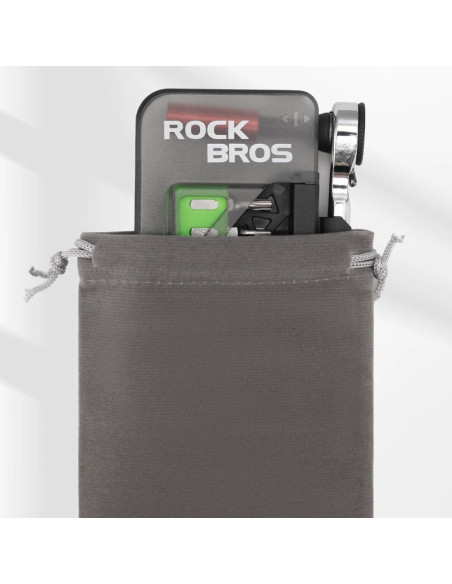 Zestaw narzędzi rowerowych rockbros z mini grzechotką i bitami - półprzezroczysty, zielony