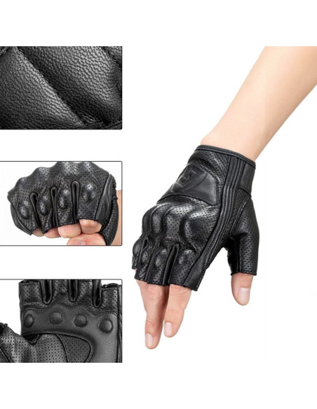 Rękawiczki motocyklowe rockbros 16220006005 xxl skórzane - czarne