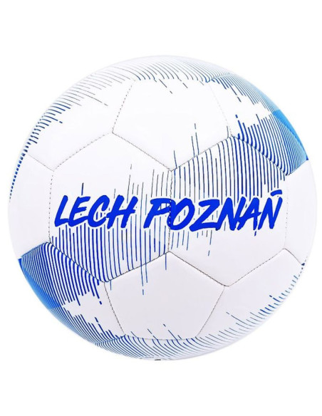 Piłka herb lech poznań bialo-niebieska