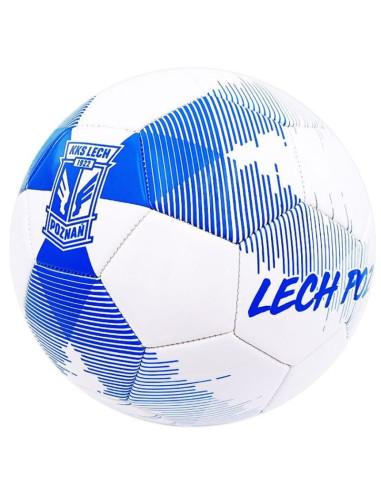 Piłka herb lech poznań bialo-niebieska