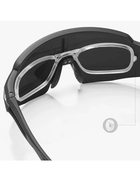 Okulary rowerowe rockbros polaryzacyjne z ochroną uv i wkładką korekcyjną 14120008006 szare szkła - czarne