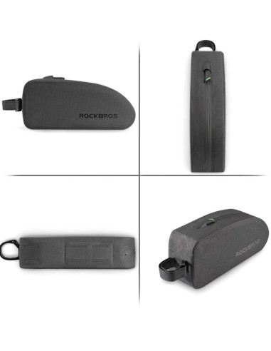 Torba rockbros as-019 rowerowa na ramę wodoodporna 1.5 l - czarna