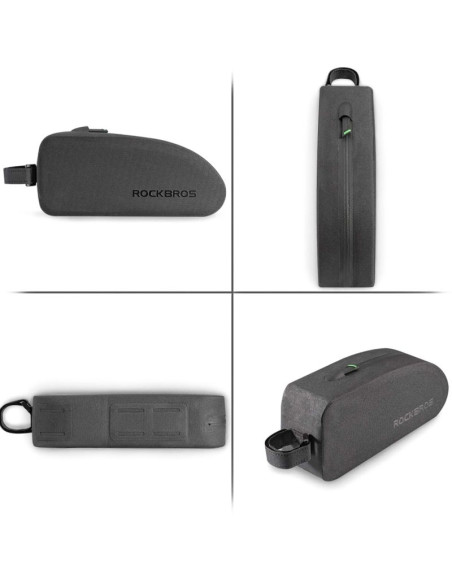 Torba rockbros as-019 rowerowa na ramę wodoodporna 1.5 l - czarna