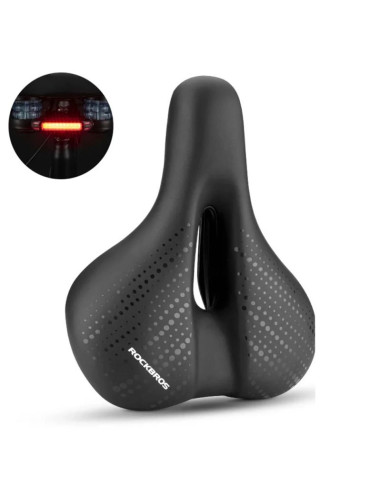 Siodełko rowerowe rockbros 38218916002 mtb + lampka - czarne