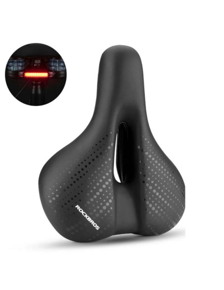 Siodełko rowerowe rockbros 38218916002 mtb + lampka - czarne