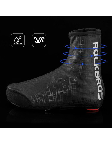 Ochraniacze na buty rockbros lf1081 wiatroodporne wodoodporne 42-46 cm - czarne