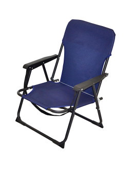 Fotel turystyczno plażowy z podłokietnikami 52x54x26/66cm składany niebieski 2