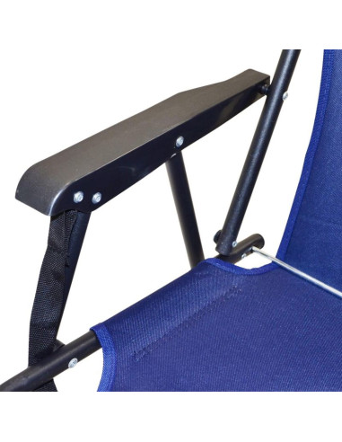 Fotel turystyczno plażowy z podłokietnikami 52x54x26/66cm składany niebieski