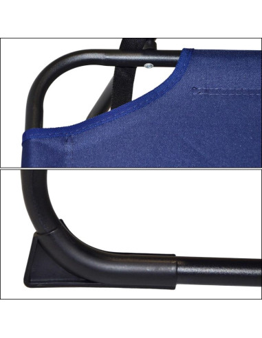 Fotel turystyczno plażowy z podłokietnikami 52x54x26/66cm składany niebieski