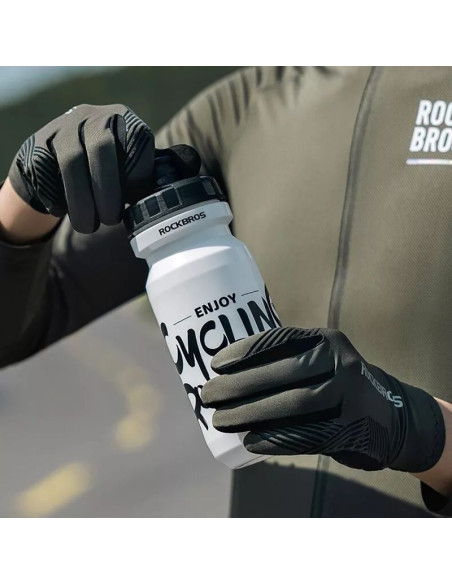 Rękawiczki rowerowe rockbros 16110006002 amortyzujące rozmiar m - zielono-czarne