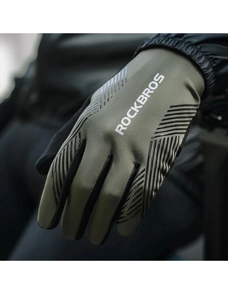 Rękawiczki rowerowe rockbros 16110006002 amortyzujące rozmiar m - zielono-czarne