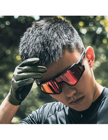 Rękawiczki rowerowe rockbros 16110006002 amortyzujące rozmiar m - zielono-czarne