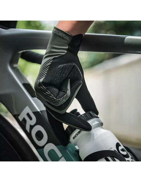 Rękawiczki rowerowe rockbros 16110006002 amortyzujące rozmiar m - zielono-czarne