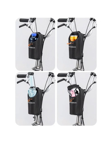 Torba rowerowa rockbros p002 na kierownicę kompatybilna z hulajnogami i miejskimi rowerami składanymi 1.5l - czarna