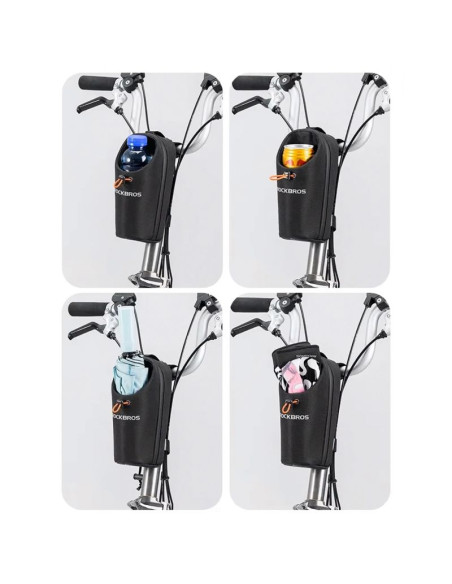 Torba rowerowa rockbros p002 na kierownicę kompatybilna z hulajnogami i miejskimi rowerami składanymi 1.5l - czarna