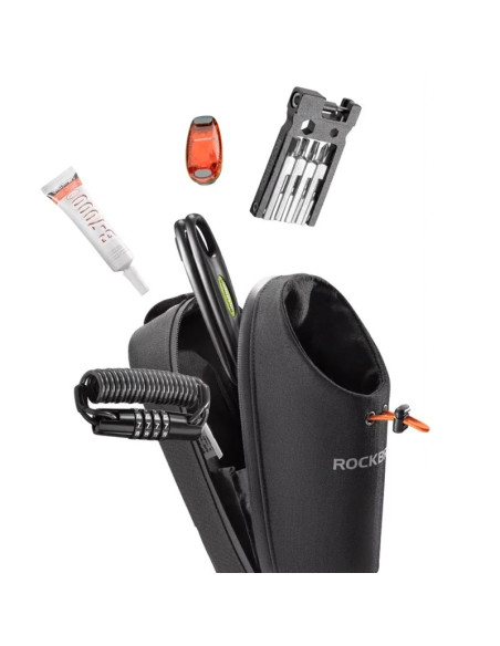 Torba rowerowa rockbros p002 na kierownicę kompatybilna z hulajnogami i miejskimi rowerami składanymi 1.5l - czarna