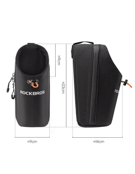 Torba rowerowa rockbros p002 na kierownicę kompatybilna z hulajnogami i miejskimi rowerami składanymi 1.5l - czarna