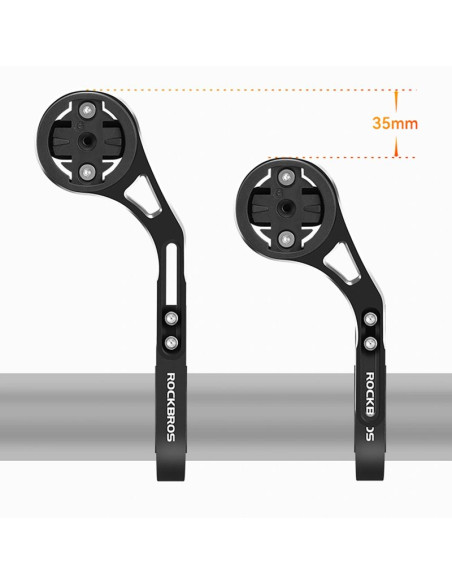 Uchwyt rowerowy 2w1 rockbros fk-301 na kierownicę do licznika/nawigacji i kamerki/oświetlenia - czarny