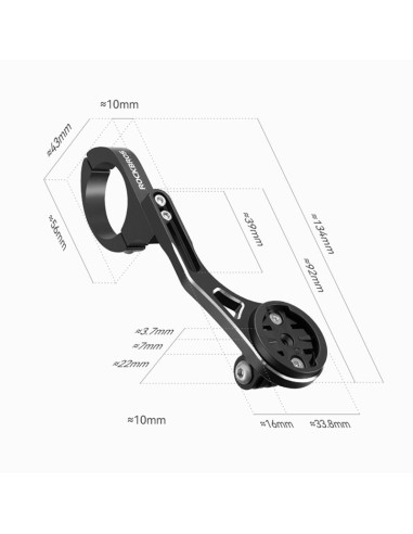 Uchwyt rowerowy 2w1 rockbros fk-301 na kierownicę do licznika/nawigacji i kamerki/oświetlenia - czarny