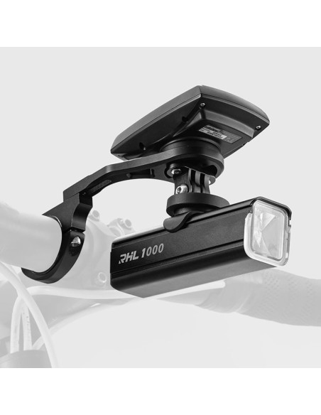 Uchwyt rowerowy 2w1 rockbros fk-301 na kierownicę do licznika/nawigacji i kamerki/oświetlenia - czarny