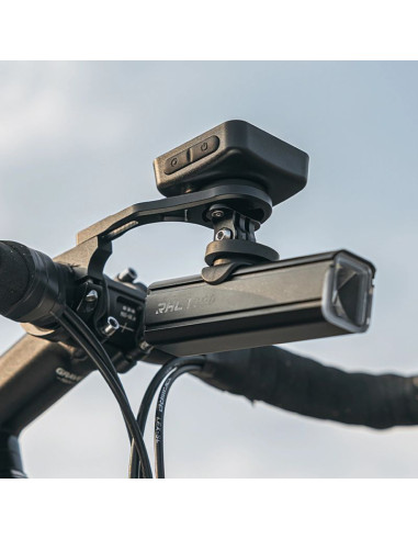 Uchwyt rowerowy 2w1 rockbros fk-301 na kierownicę do licznika/nawigacji i kamerki/oświetlenia - czarny