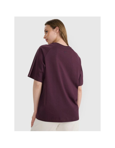 T-shirt oversize z nadrukiem damski  4f 4frss25ttshf2791-50s