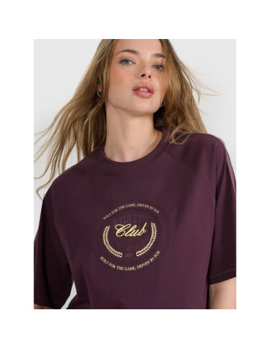 T-shirt oversize z nadrukiem damski  4f 4frss25ttshf2791-50s