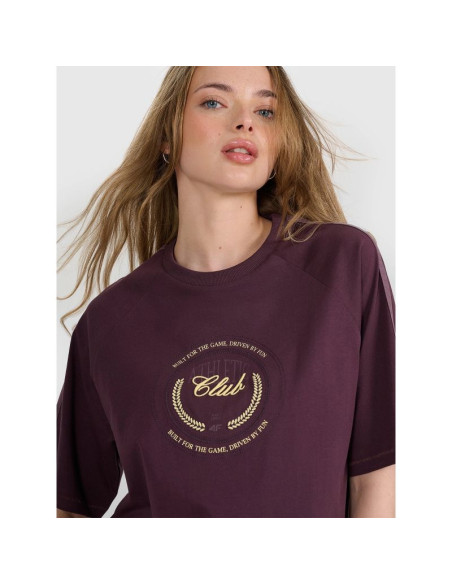 T-shirt oversize z nadrukiem damski  4f 4frss25ttshf2791-50s