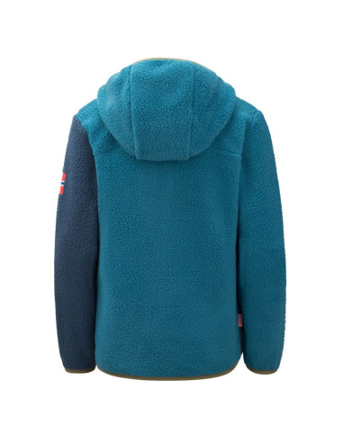 Kurtka polarowa dziecięca trollkids kids aurlandsfjord jacket z kapturem niebieska/granatowa (466-104)
