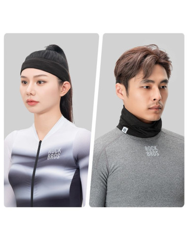 Komin termiczny rocbros ydwb005 tencel + wełna rozmiar uniwersalny - czarny