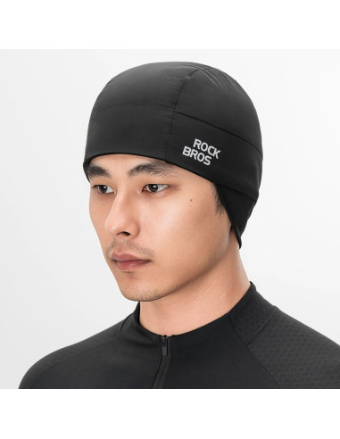 Czapka rowerowa rockbros m015 zimowa dwustronna rozmiar 54-61 cm - czarna