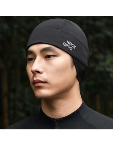 Czapka rowerowa rockbros m015 zimowa dwustronna rozmiar 54-61 cm - czarna