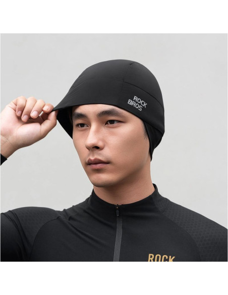 Czapka rowerowa rockbros m015 zimowa dwustronna rozmiar 54-61 cm - czarna